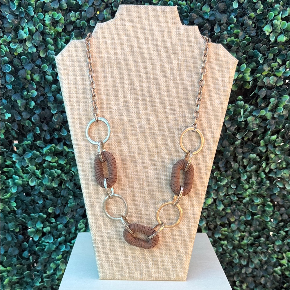 Brown Ring-Link Statement Necklace - Women Jewelry